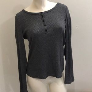 Evereve Allison Joy Long Sleeve Ribbed Tee Medium